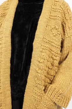 Hand Knit Kimono Cardigan Beige