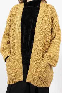 Hand Knit Kimono Cardigan Beige