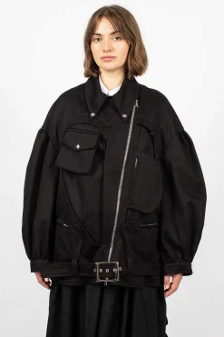 Heart Biker Jacket Black