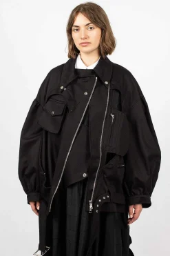 Heart Biker Jacket Black