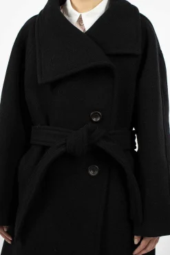 High Neck Coat Black