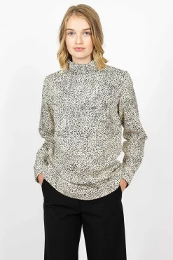 High Neck Shirt Ecru Spot