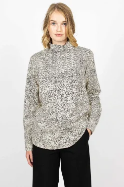 High Neck Shirt Ecru Spot