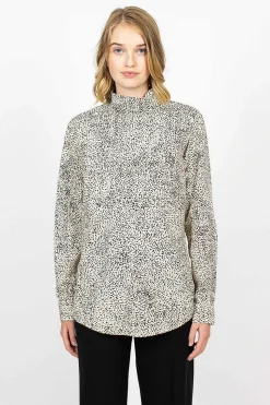 High Neck Shirt Ecru Spot