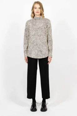 High Neck Shirt Ecru Spot