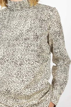 High Neck Shirt Ecru Spot