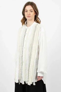 Hobo Patchwork Dress Shirt White