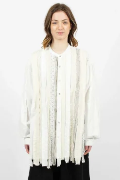 Hobo Patchwork Dress Shirt White