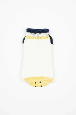 Ivy Rainbowy Happy Heel Socks White/Navy