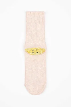 Ivy Rainbowy Happy Heel Socks Pink