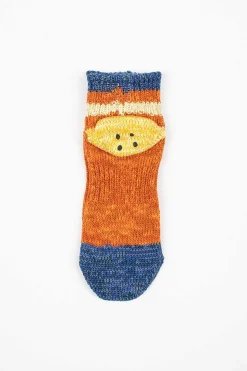 Ivy Rainbowy Happy Heel Short Socks Orange