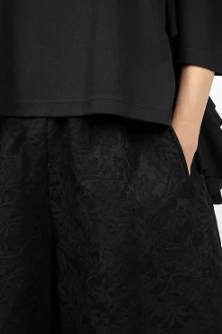 Jacquard Floral Trouser Black