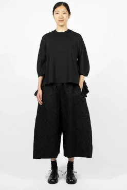 Jacquard Floral Trouser Black