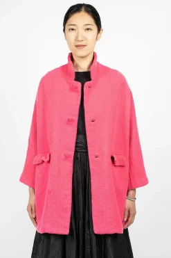 Jeroni Poppy Cashmere Coat Fuchsia