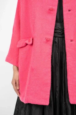 Jeroni Poppy Cashmere Coat Fuchsia