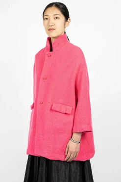 Jeroni Poppy Cashmere Coat Fuchsia