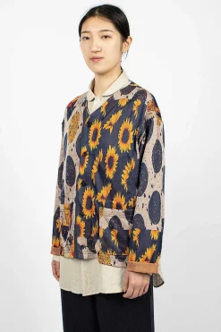 Knit Cardigan Red/Navy Sunflower