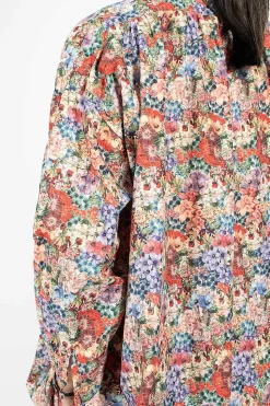 Kora Washed Shirt Pink Flowers