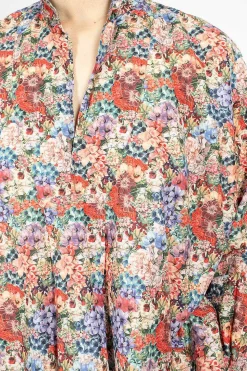 Kora Washed Shirt Pink Flowers