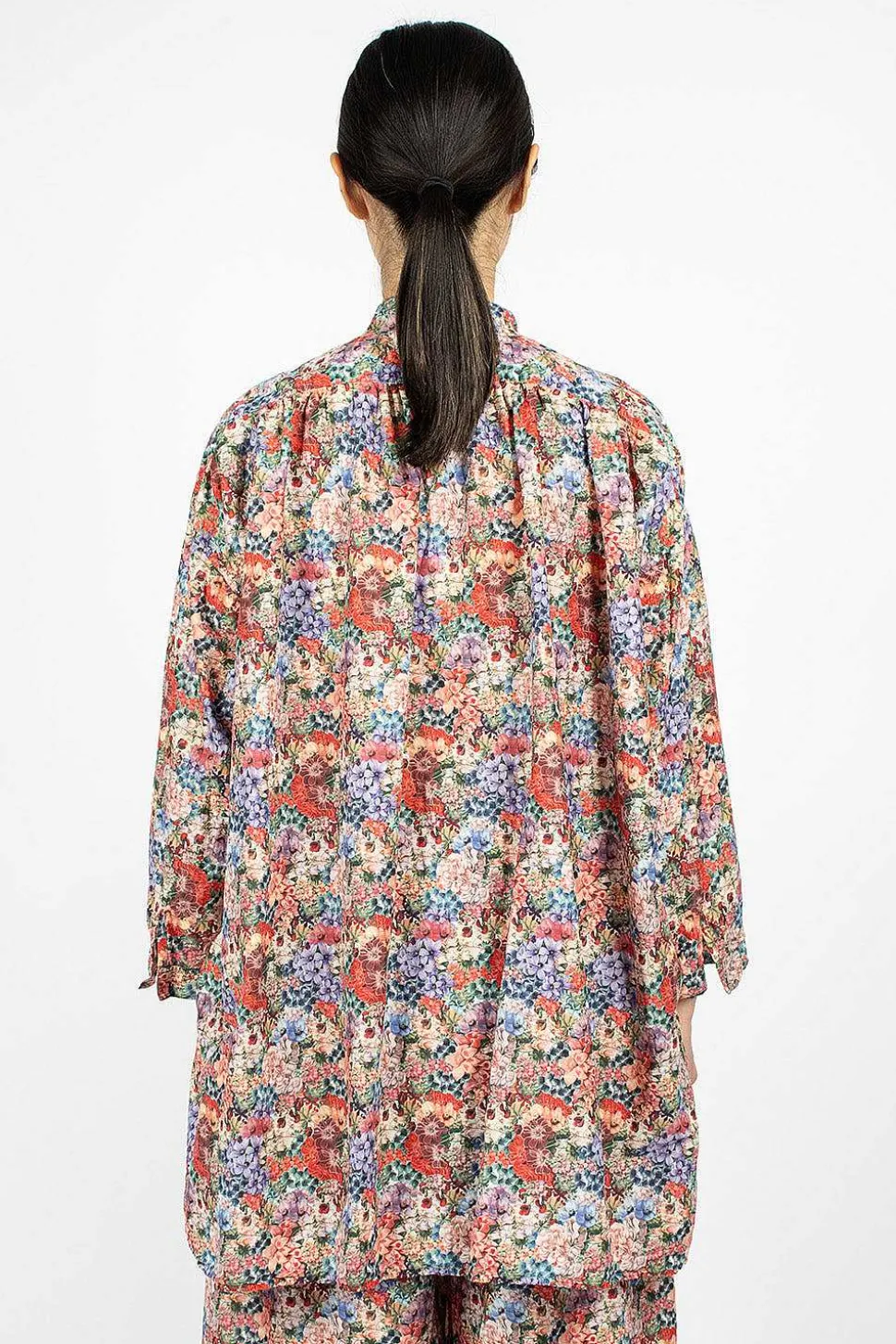 Kora Washed Shirt Pink Flowers
