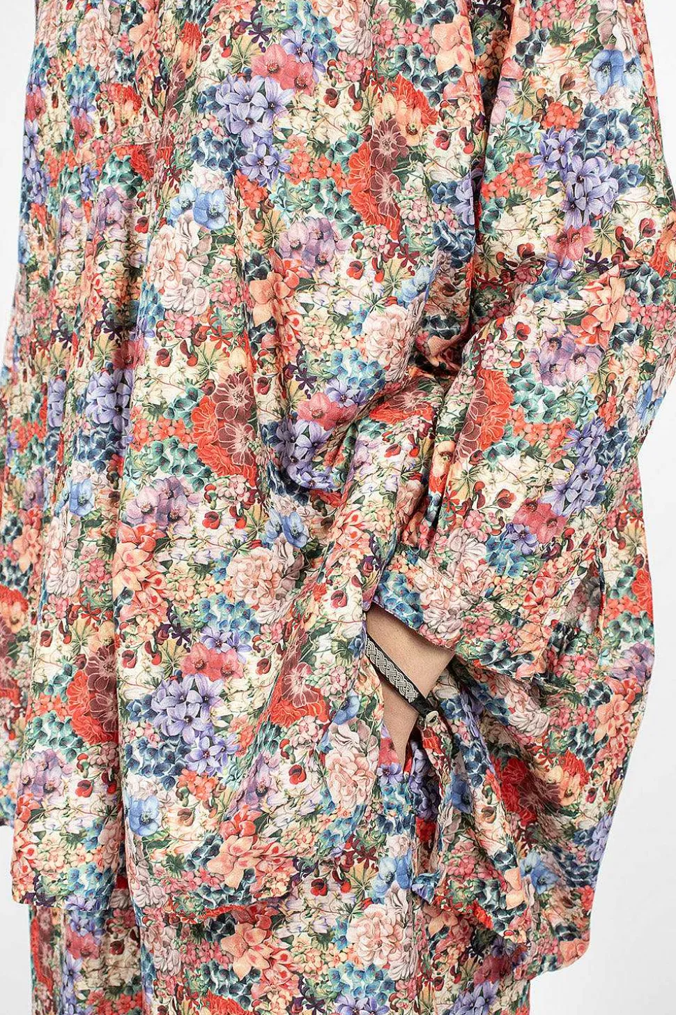 Kora Washed Shirt Pink Flowers