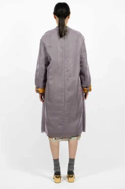 Layered Silk Coat Lilac