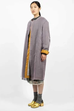 Layered Silk Coat Lilac