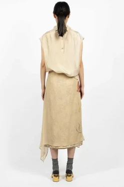 Layered Silk Skirt Ecru