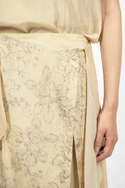 Layered Silk Skirt Ecru