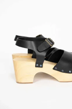 Leather Clogs Black