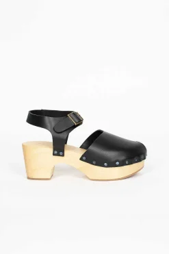 Leather Clogs Black