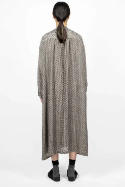 Linen Dobby Shirt Dress Black Diamond