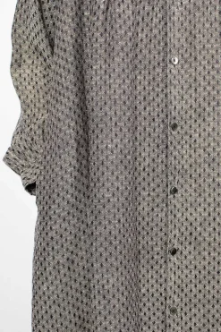 Linen Dobby Shirt Dress Black Diamond