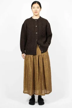 Linen Dobby Skirt Camel