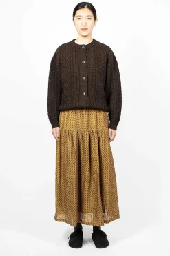 Linen Dobby Skirt Camel