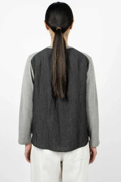 Linen Panel Cardigan Grey