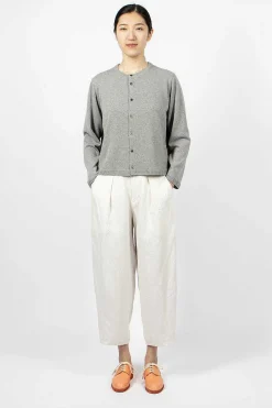 Linen Panel Cardigan Grey