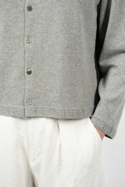Linen Panel Cardigan Grey