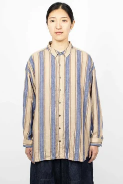 Linen Stripe Shirt Blue