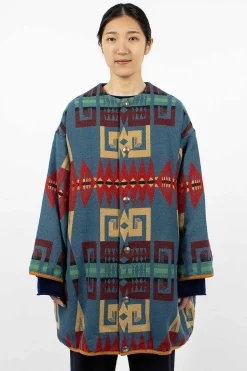 Liner Coat Printed Blue
