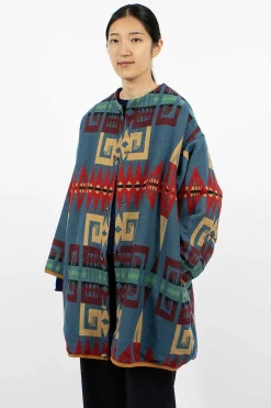 Liner Coat Printed Blue