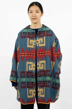 Liner Coat Printed Blue