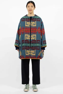 Liner Coat Printed Blue