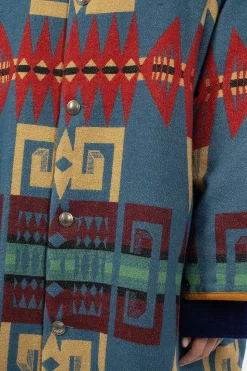 Liner Coat Printed Blue