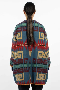 Liner Coat Printed Blue