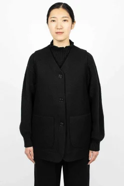 Long Line Jerkin Waistcoat Black