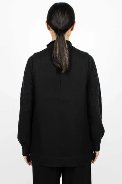 Long Line Jerkin Waistcoat Black