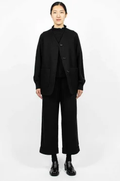 Long Line Jerkin Waistcoat Black