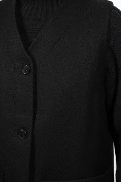 Long Line Jerkin Waistcoat Black