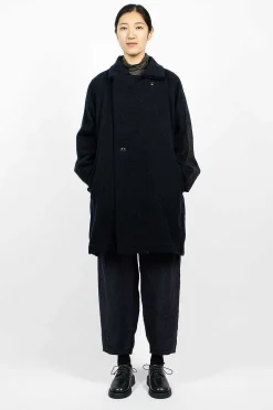 Loop Collar Coat Navy